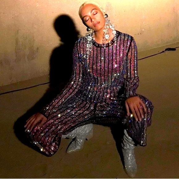 Rhinestone Crystal High Boots, size 6 - Picture 5 of 5